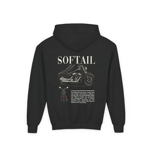 Felpa con cappuccio Harley Softail per bambini - maglione per bambini Motorsport regalo - Foto 1 di 6