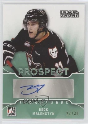 2015-16 Leaf ITG Heroes & Prospects Prospect Emerald /30 Beck Malenstyn Auto - Image 1 of 2