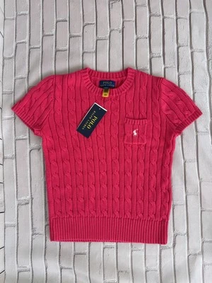 Suéter Polo Ralph Lauren Niñas Rosa Claro Manga Corta Tejido con Cable Talla S 7 Foto 1 de 4