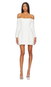 Vestido ELLIATT Vida Nuevo con Etiquetas Blanco Hombro Descubierto Mini Pequeño AU 8-10 US 4-6 Revolve - Imagen 1 de 9