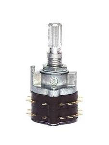 20 Stck. Drehschalter 2 Wafer 4-polig 5 Positionen SRRN252 RoHS FD SRRN252N21 L= 20 mm - Bild 1 von 4