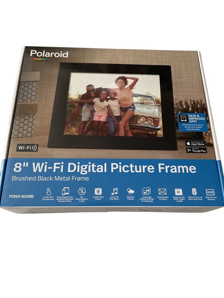 Polaroid PDF-800CD 8'' Wi-Fi Digital Photo Frame - Metal Black