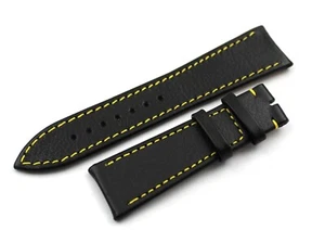 Cinturino Pelle Alce Nero 22/18mm Orologi Sportivi Fibbia Ardiglione Ricambi New - Bild 1 von 4