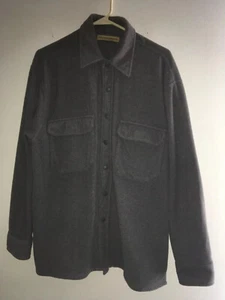 Vintage Munsingwear Men's Fleece Shirt Grey Size L Large Snap Front Outdoors - Picture 1 of 11