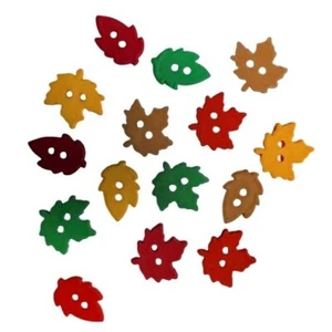 Botones de costura de otoño de hojas rastrilladoras - Álbum de recortes artesanales a punta de aguja inspirado en el otoño - Imagen 1 de 2