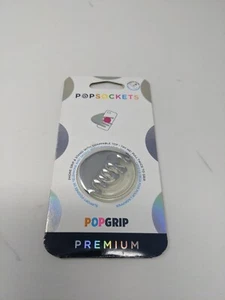 Pop Socket Pop Grip Premium Phone Grip & Stand Swappable Top Chrome Drip Silver - Picture 1 of 5