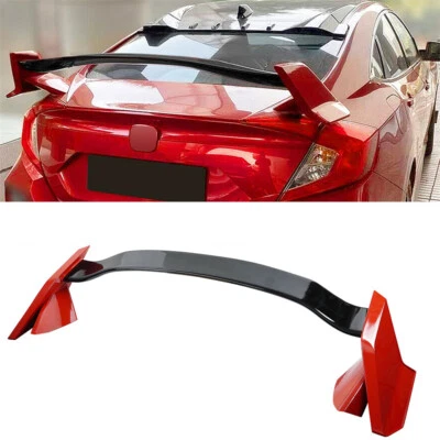 PARA HONDA CIVIC 2016-21 SEDÁN DE 4 PUERTAS 2 TONOS ROJO NEGRO TIPO R ESTILO ALERÓN ALERÓN Foto 1 de 4