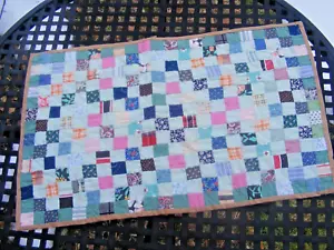 Signed & dated Patchwork Doll's Quilt Handstitched 1997 Eunice Thomen - Picture 1 of 7