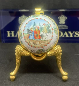 Halcyon Days "Gathering Holly" Christmas Sphere With Stand NEW IN BOX! - Picture 1 of 5