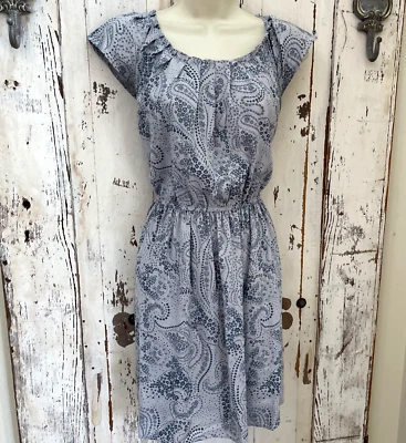 Lauren Conrad Size Small Woman's Blue Gray Floral Paisley Sleeveless Dress - Image 1 of 4