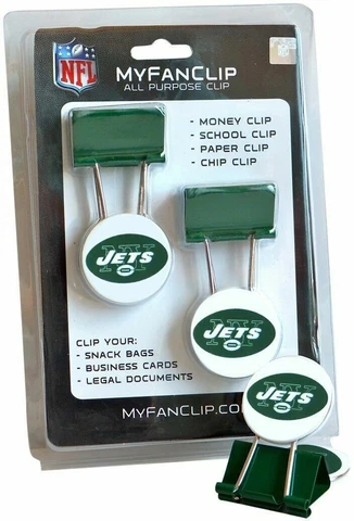 NFL My Fan Clip New York Jets NY Money School Paper Chip Business Cards Bag Cover