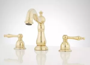 Signature Hardware Enid breite Badezimmer Wasserhahn mit Überlauf - Bild 1 von 1