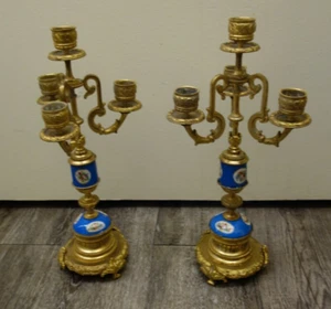 Paar Kandelaber Rechts 4 Leuchten Bronze Guter Zustand General - Picture 1 of 9