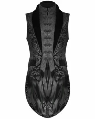 Hombres Gótico Victoriano Plata Brocado Chaleco Jacquard Esmoquin Chaleco Foto 1 de 4
