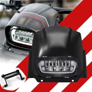Luces de proyector LED carenado negro se adapta a Softail Fat Bob FXFB FXFBS M8 2018-2024 - Imagen 1 de 11