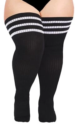 Plus Size Thigh High Socks for Thick Thighs- Womens Knit Cotton Extra Long Ov... - Image 1 of 4