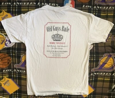 Camisa para beber vino vintage rara Old Guys Rule Vineyard talla L Foto 1 de 4