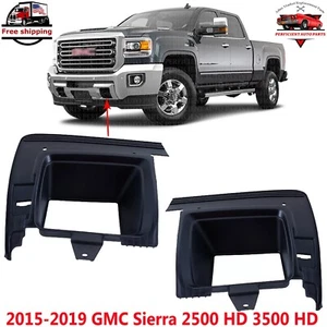 Front Bumper Tow Hook Covers LH & RH Textured For 15-19 GMC Sierra 2500HD 3500HD - Picture 1 of 13