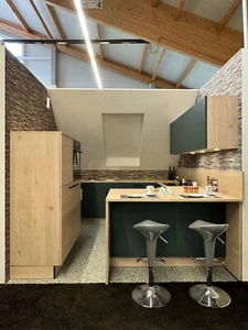 Nolte Ausstellungsküche M20 Manhattan Uni 48B Black Green NUR HOLZTEILE - Bild 1 von 17