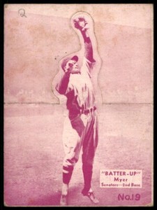 1934 BATTER-UP BUDDY MYER 19 FAIR R318 RARE PINK BASEBALL WASHINGTON SENATORS