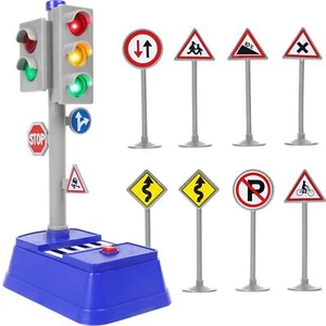 Traffic Signs and Crosswalk light signal toys for kids 12pcs - Picture 1 of 5