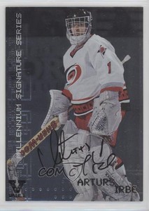 1999-00 ITG Be A Player Millennium Signature Series Vault Black Arturs Irbe Auto
