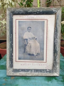 Fotografía de hombre hindú indio santo vintage con marco de madera decoración colgante de pared - Imagen 1 de 6