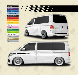 Fits VW T5 T6 Transporter - Full Van Decal Kit with Both Sides + Rear Stripes - Picture 1 of 18