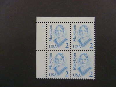 1987 $.02  Block of 4 # 2169 Mary Lyons Issue MNH-See Description & Images - Image 1 of 2