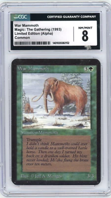1993 Magic the Gathering MtG LIMITED EDITION ALPHA War Mammoth CGC 8 - Image 1 of 2
