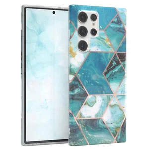Funda protectora TPU para móvil Samsung Galaxy S22 Ultra 5G IMD verde mármol - Imagen 1 de 7
