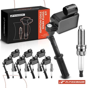 A-Premium 8x Ignition Coil&8x Iridium Spark Plug Kit for Mercedes-Benz GLS63 AMG - Picture 1 of 9
