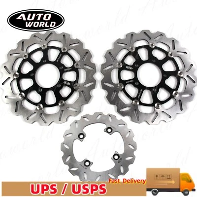Front Rear Brake Rotor For Kawasaki Ninja ZX6R 636 2013-2016 ZX10R 2008-2015 09 Foto 1 de 4