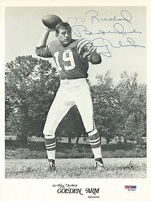 Johnny Unitas Signed Colts Football 8x10 Photo PSA/DNA COA Picture Autograph HOF - Image 1 of 3