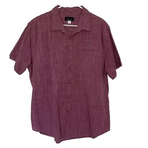 Structure Men’s Burgundy White Shirt Size XL Short Sleeves Button-Up Modern Fit - Picture 1 of 9