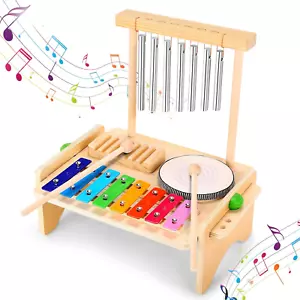Kids Drum Set for Toddlers, Baby Drum Set Montessori Musical Instruments Toys, T - Picture 1 of 12