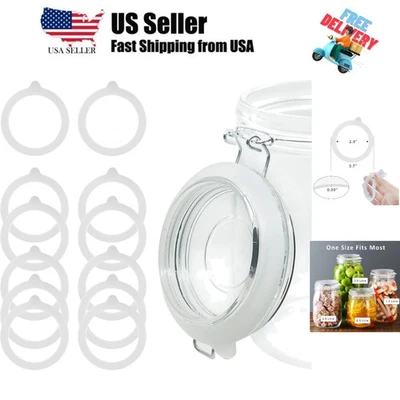 12 Piezas Sellos de Goma Anillos para Tarros de Vidrio, Silicona Hermética Repuesto Ga... Foto 1 de 4