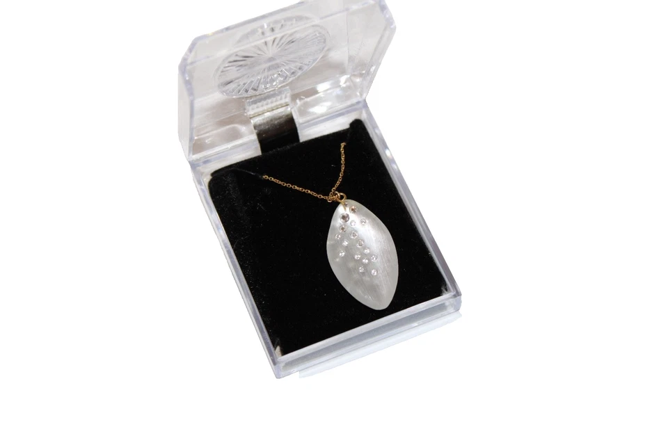Alexis Bittar jewelry Necklaces gold plated Lucite pendant warm gray ladies - Image 1 of 3