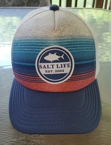 *SALT LIFE*YOUTH*Mesh Back Summer Ball Cap●Adj.Snapback● Pre-Owned W/Some Wear🏖 - Picture 1 of 24