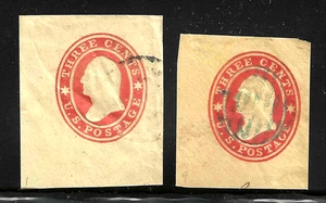 Blue Cancel Untyped 3 Cent Washington Postal Stationary 1864 Civil War US 92B12 - Picture 1 of 3