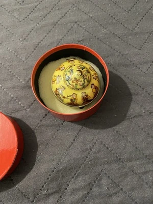 vintage pill Trinket Porcelain box Delprado Collection Amazing Colours - Image 1 of 4