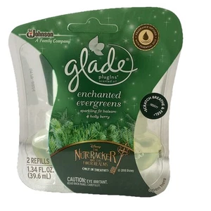 Glade PlugIns Scented Oil, 2 Refills In Package Enchanted Evergreens Scent *HTF - Picture 1 of 5