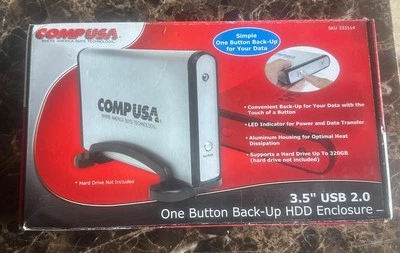 CompUSA 3.5" External Hard Drive Enclosure USB 2.0 PC & Mac 333112 - Image 1 of 2