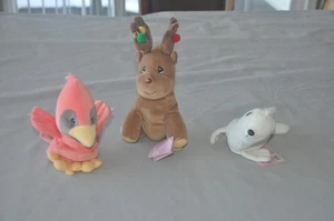 Drei Stück (3) 1998 Enesco Precious Moments Plüschtiere zarter Schwanz Stofftiere - Bild 1 von 11