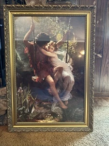 Springtime Large Painting Size 25x36 Unmarked Vintage Painting ( Casell Gallery) - Picture 1 of 8
