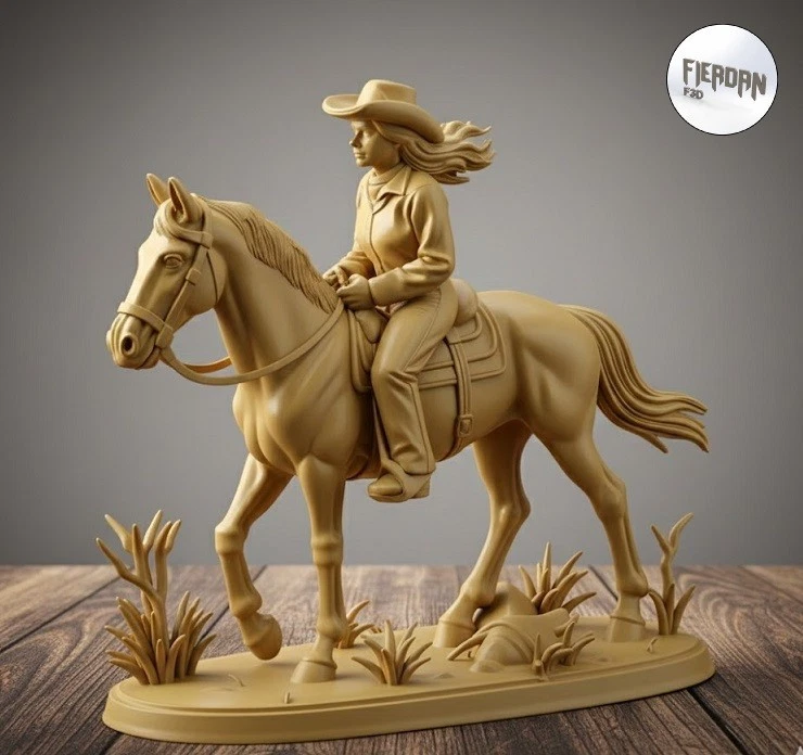 FIERDAN Toy Soldiers Figures Cowgirl Riding a Horse Scale 1:32 New Release - image 1 of 1