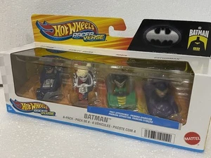 Hot Wheels Racer Verse 4-Pack Batman Robin Catwoman Harley Quinn Sturdy Die Cast - Picture 1 of 2