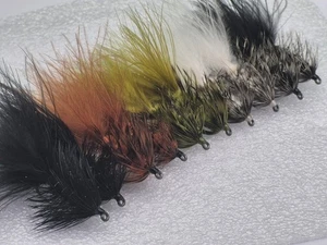 Grizzly Woolly Buggers River Stillwater pesca con mosca trucha lucio... - Imagen 1 de 5