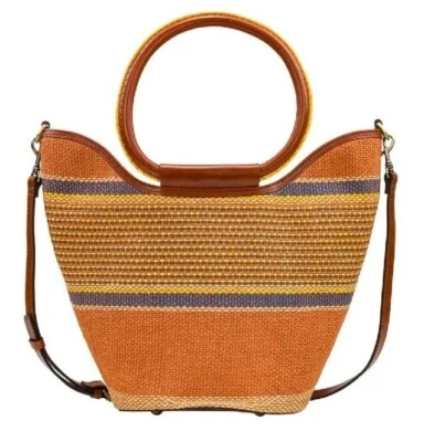 Bolso Bandolera Patricia Nash Gia Tejido Paja-Naranja Multi-NUEVO CON ETIQUETAS-Orig. $199 Foto 1 de 4