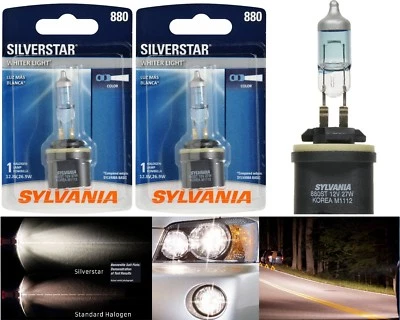 Sylvania Silverstar 880 H27 27W Two Bulbs Fog Light Replacement Upgrade Lamp OE - Image 1 of 4